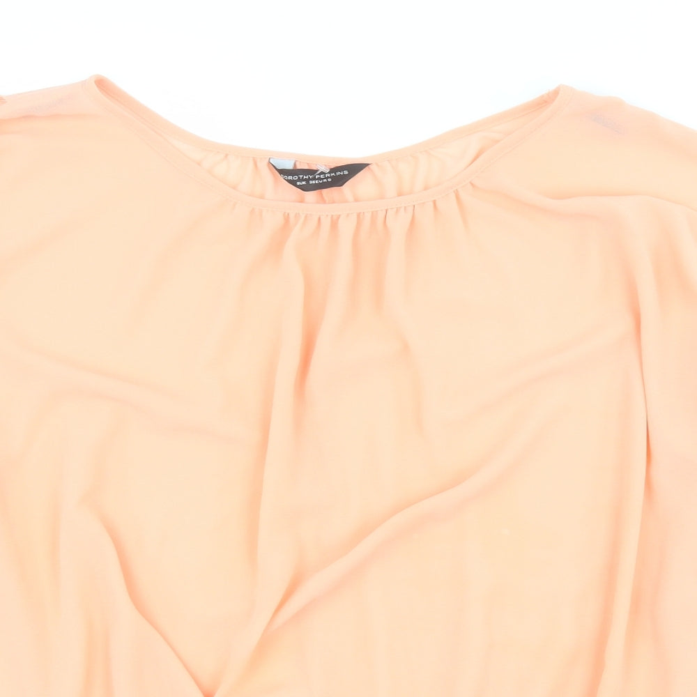 Dorothy Perkins Womens Pink  Polyester Basic Blouse Size 8 Round Neck