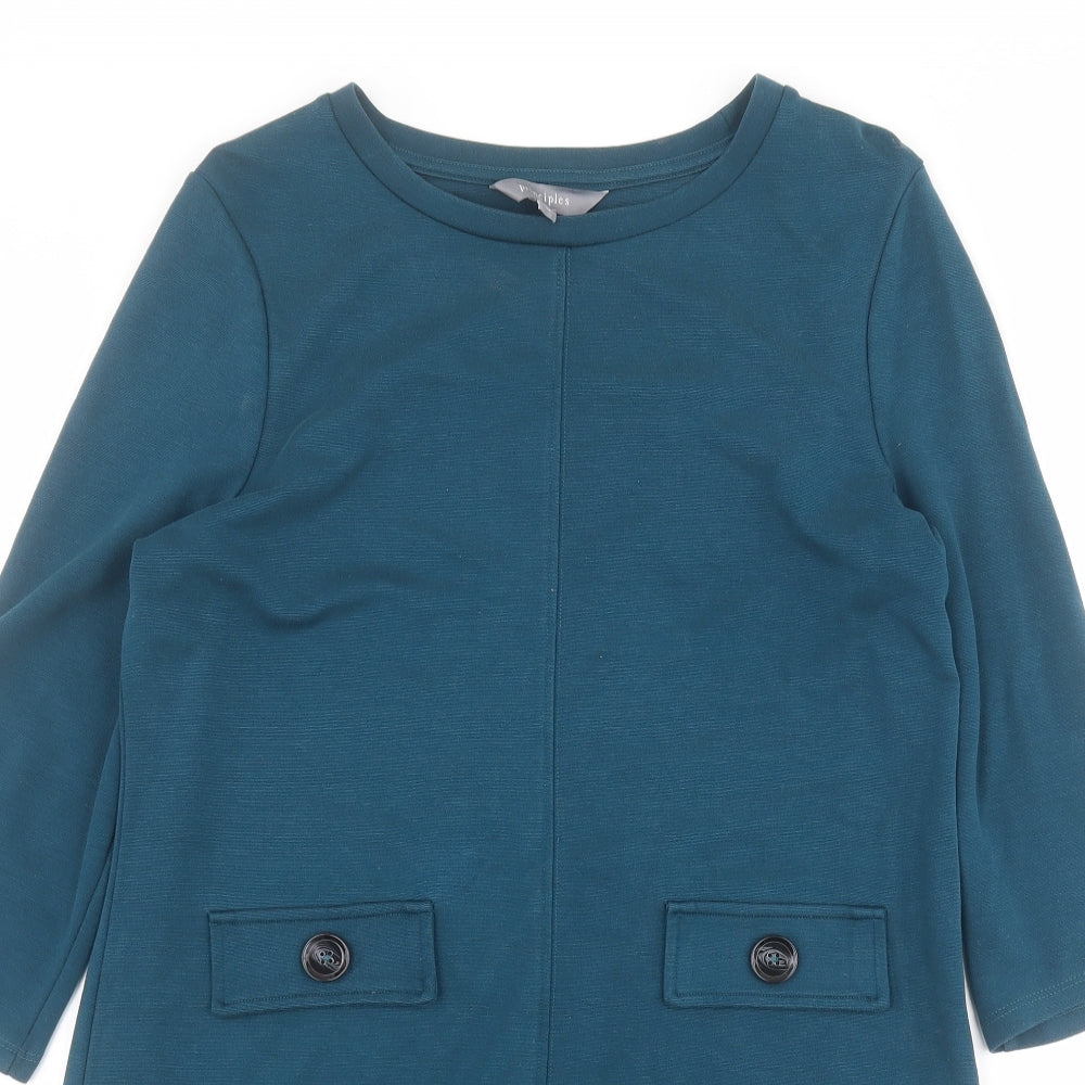 Principles Womens Blue  Viscose Pencil Dress  Size 12  Round Neck Pullover