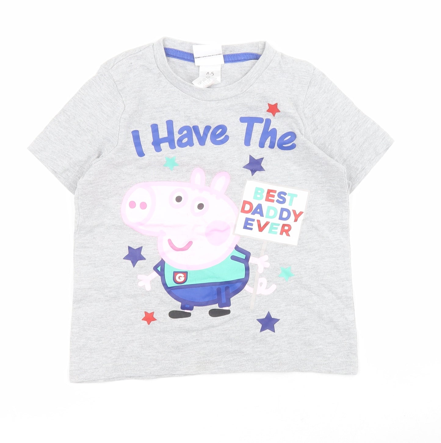 ABD Ltd Boys Grey  Cotton Pullover Polo Size 4-5 Years Round Neck Pullover - Peppa Pig