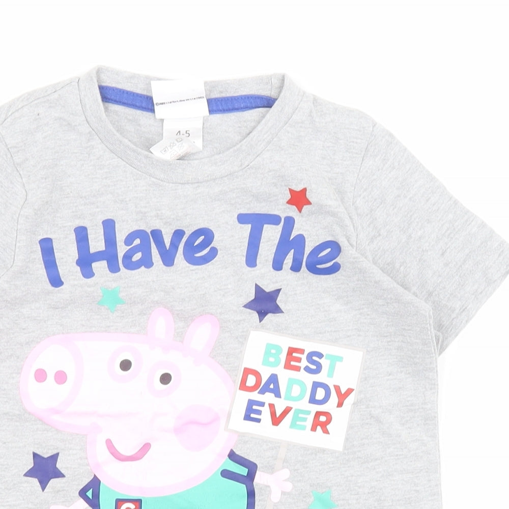 ABD Ltd Boys Grey  Cotton Pullover Polo Size 4-5 Years Round Neck Pullover - Peppa Pig