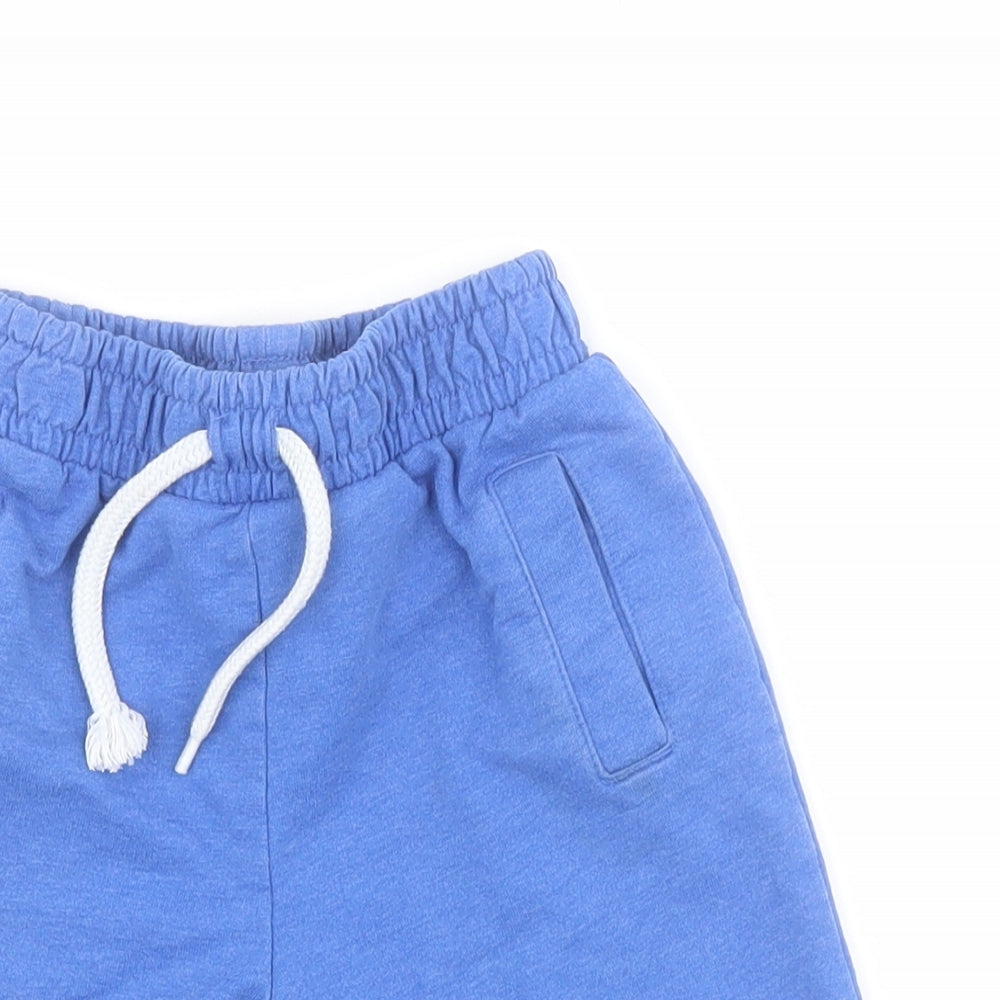 Dunnes Boys Blue  Cotton Sweat Shorts Size 4 Years  Regular Drawstring