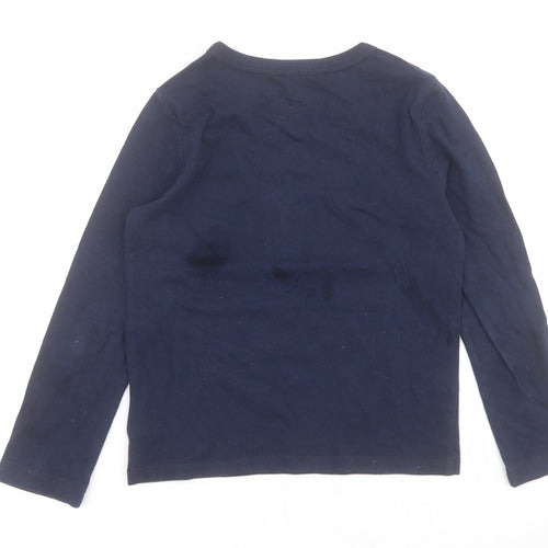 Gap Boys Blue  100% Cotton Pullover Polo Size 4-5 Years Round Neck Pullover - Cassette tape