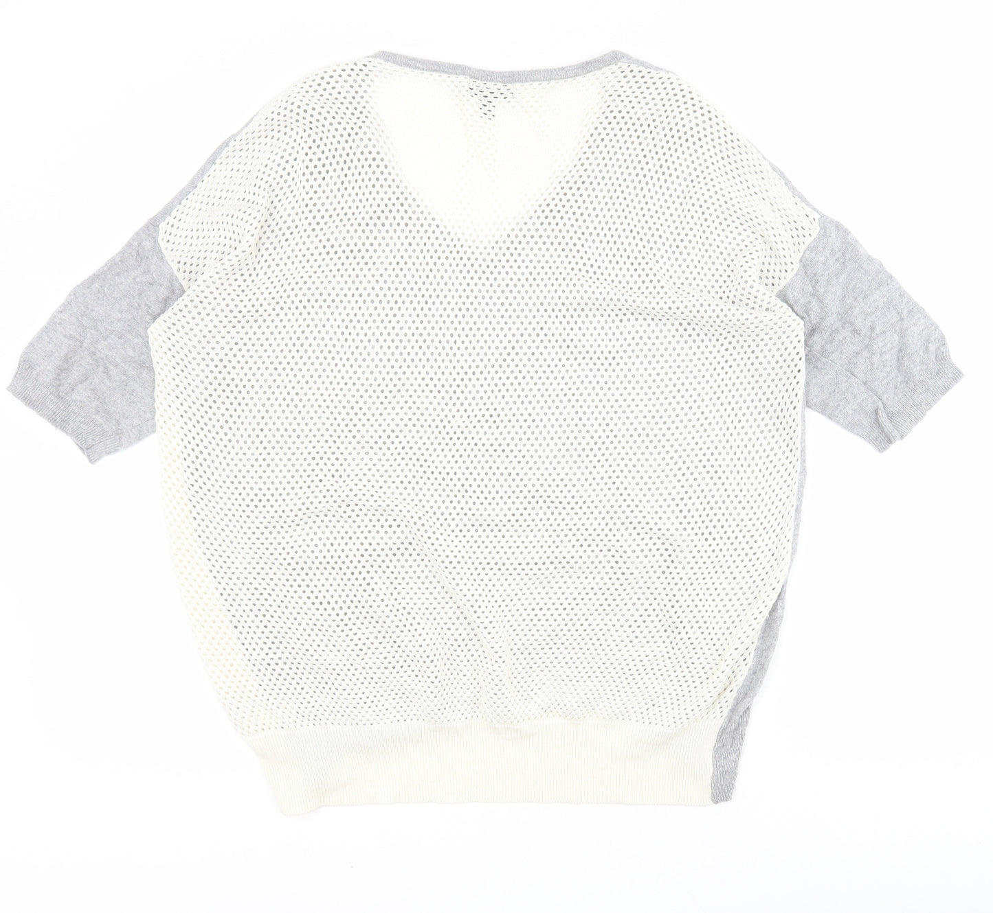 Topshop Womens Grey V-Neck  Viscose Pullover Jumper Size 12