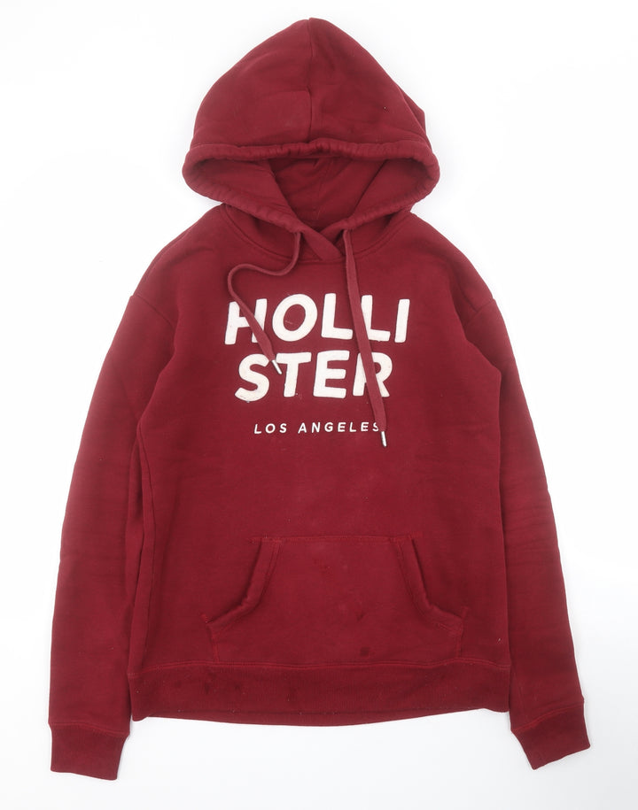 Hollister Womens Red Cotton Pullover Hoodie Size XS Pullover