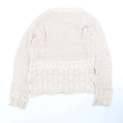 NEXT Mens Pink Round Neck  Acrylic Pullover Jumper