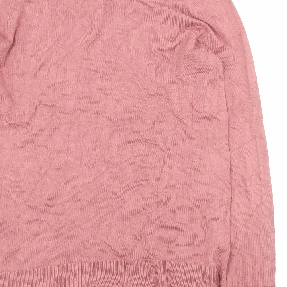 NEXT Womens Pink Round Neck Floral Viscose Pullover Jumper Size 12