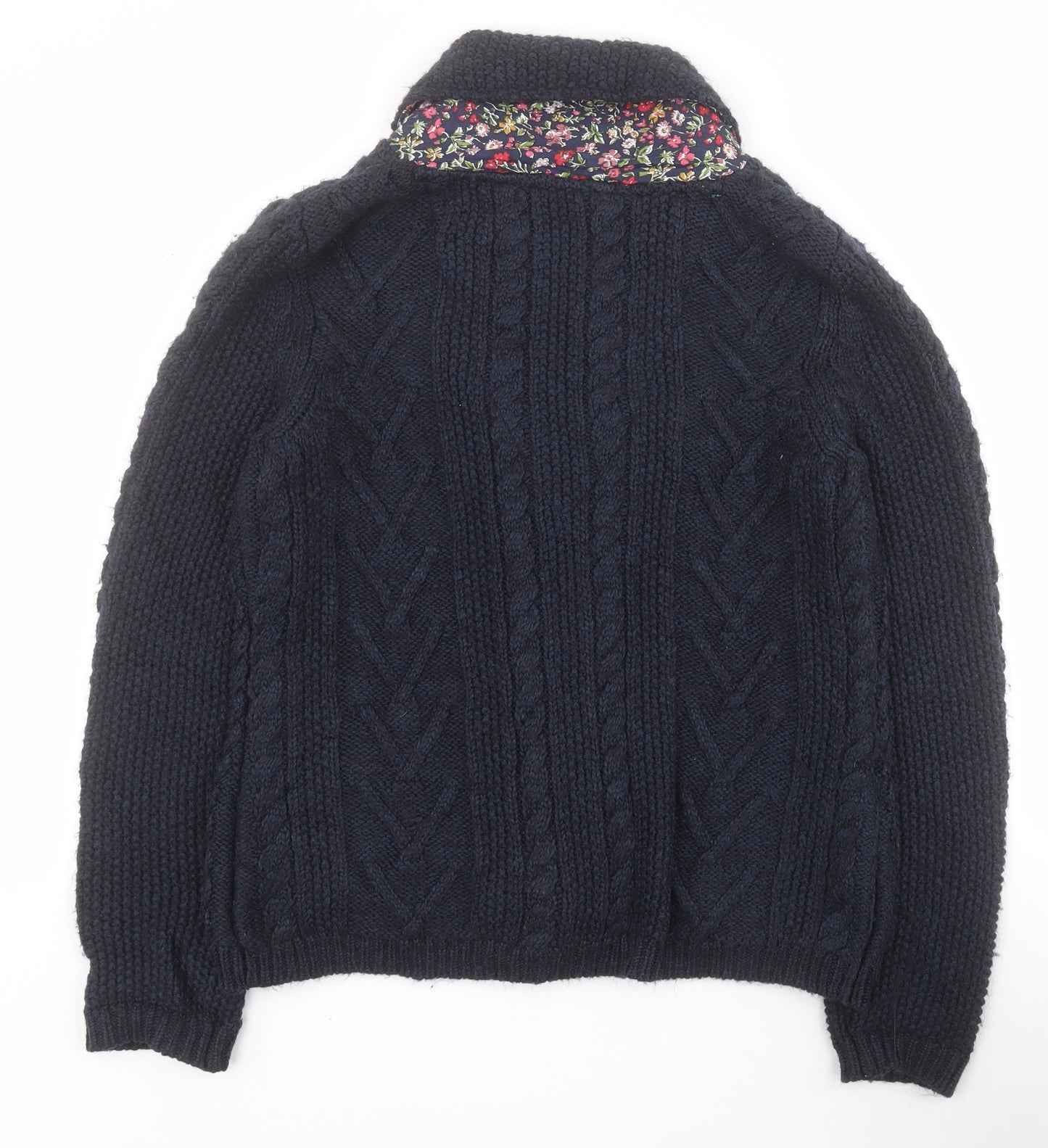 Marks and Spencer Womens Blue V-Neck  Cotton Cardigan Jumper Size 14