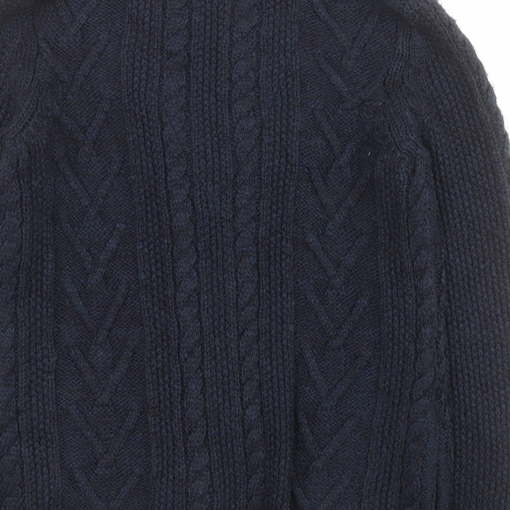 Marks and Spencer Womens Blue V-Neck  Cotton Cardigan Jumper Size 14