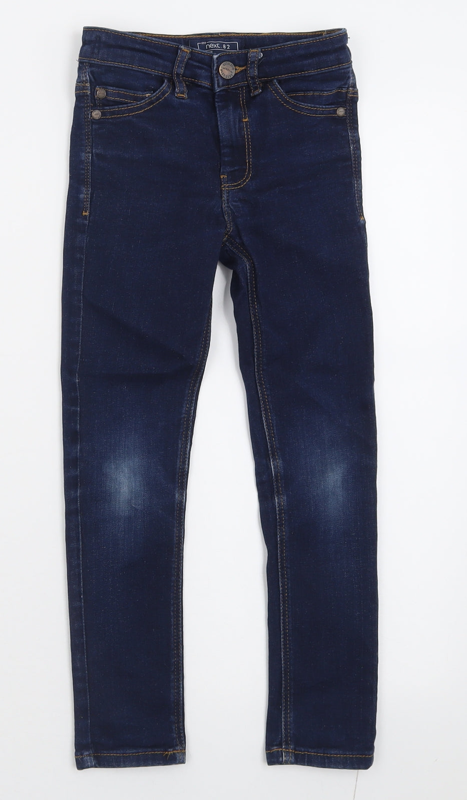 NEXT Girls Blue  Cotton Skinny Jeans Size 6 Years  Regular Button