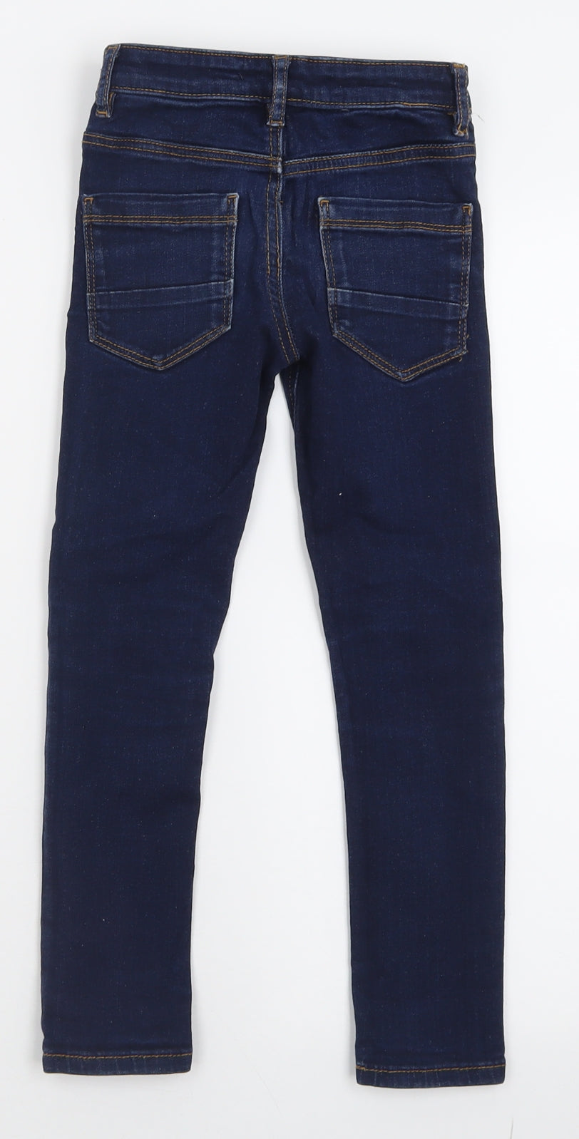 NEXT Girls Blue  Cotton Skinny Jeans Size 6 Years  Regular Button