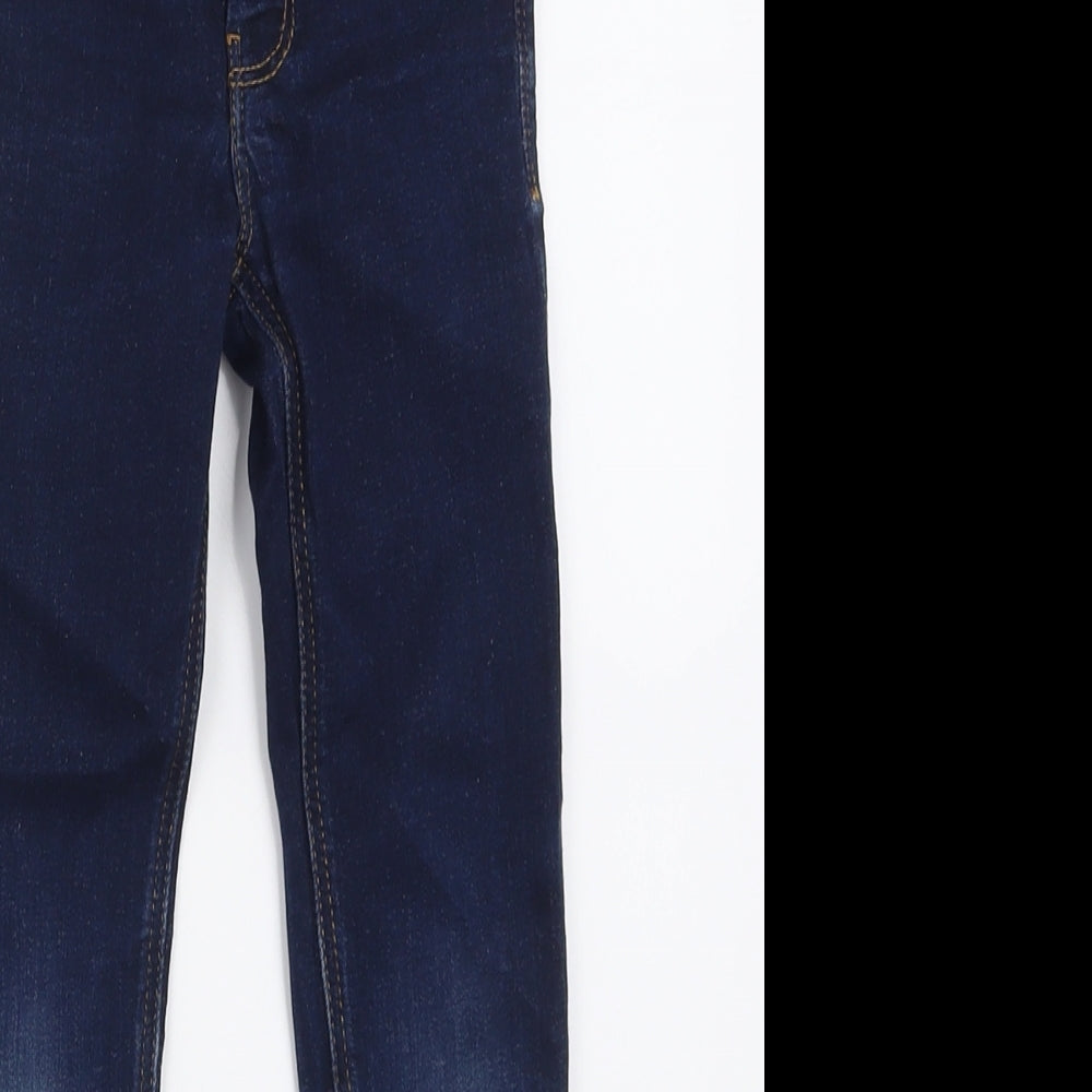 NEXT Girls Blue  Cotton Skinny Jeans Size 6 Years  Regular Button