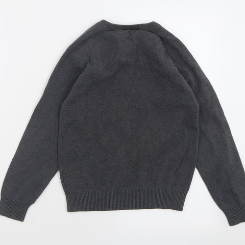 NEXT Boys Grey V-Neck  Cotton Pullover Jumper Size 9-10 Years  Pullover - School Wear