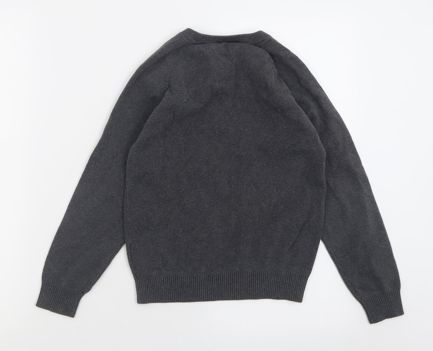 NEXT Boys Grey V-Neck  Cotton Pullover Jumper Size 9-10 Years  Pullover - School Wear