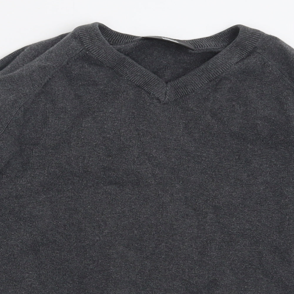 NEXT Boys Grey V-Neck  Cotton Pullover Jumper Size 9-10 Years  Pullover - School Wear
