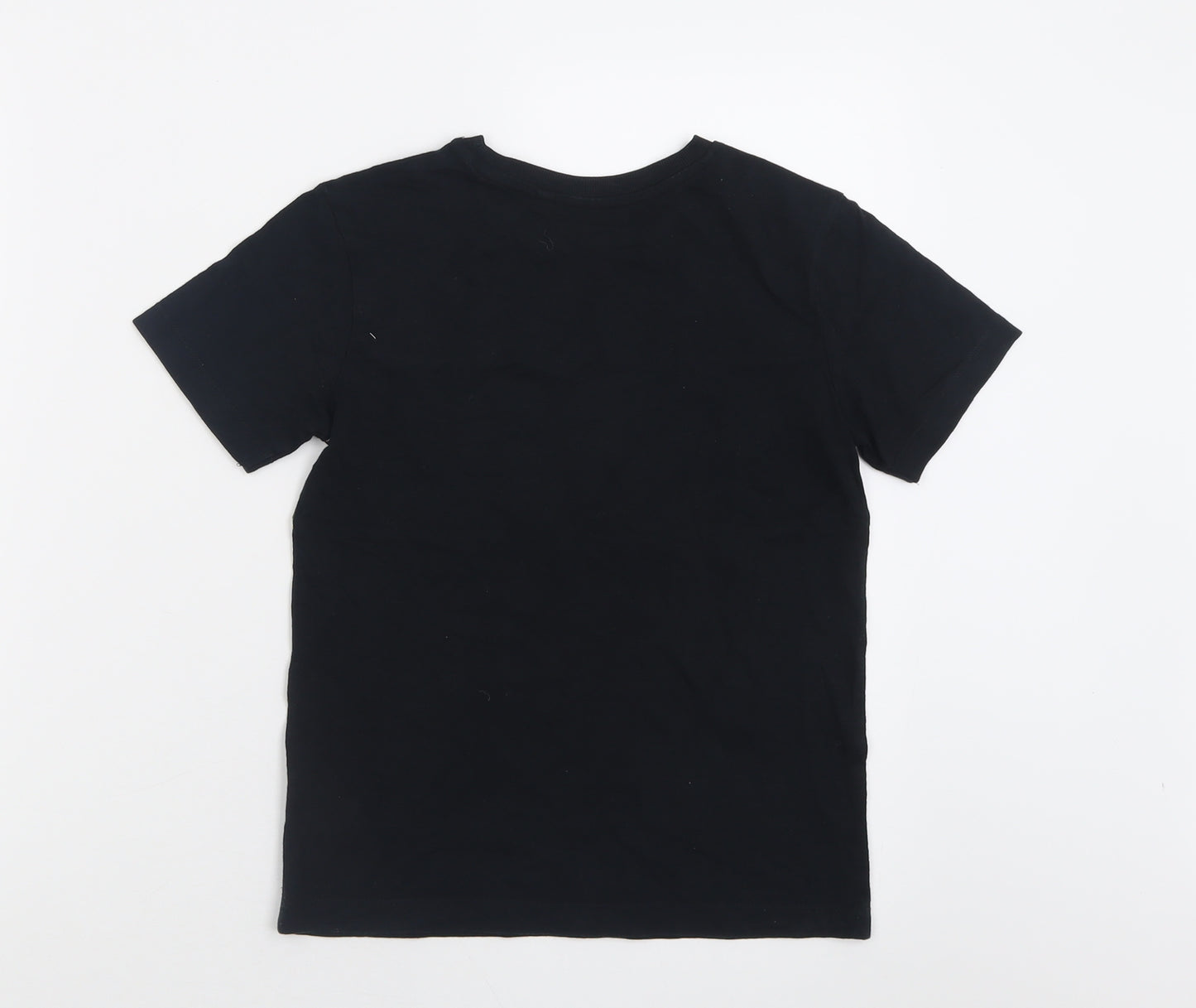 NEXT Boys Black Camouflage Cotton Basic T-Shirt Size 7 Years Crew Neck Pullover