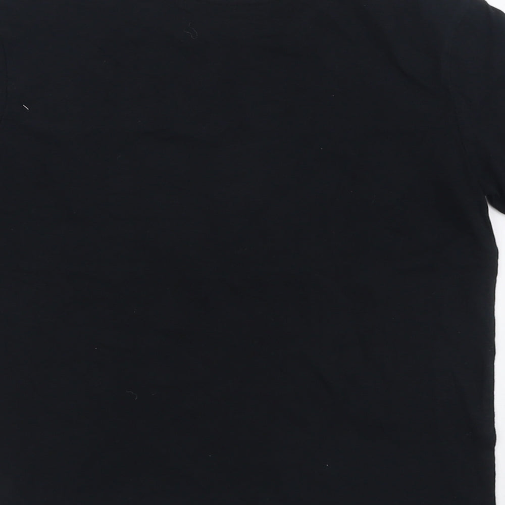 NEXT Boys Black Camouflage Cotton Basic T-Shirt Size 7 Years Crew Neck Pullover