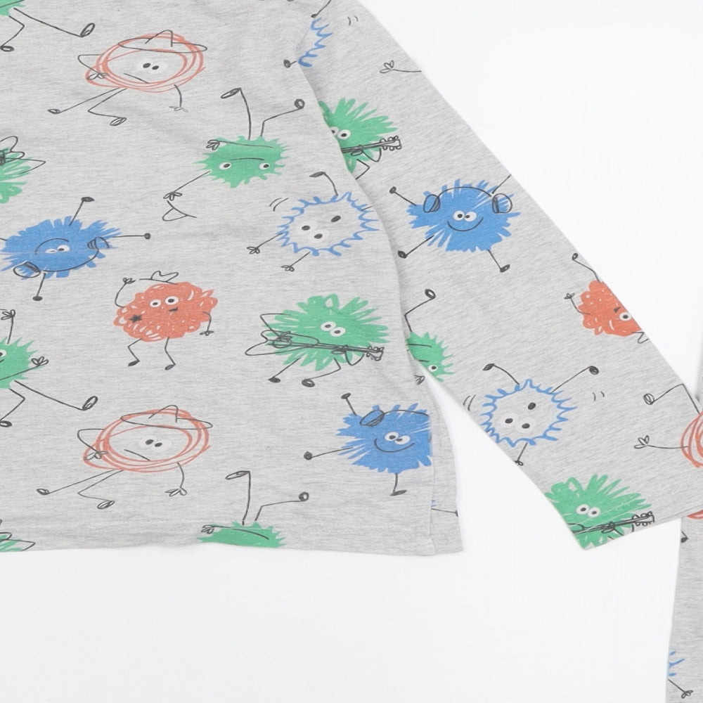 F&F Boys Grey Geometric Cotton  Pyjama Set Size 5-6 Years  Pullover