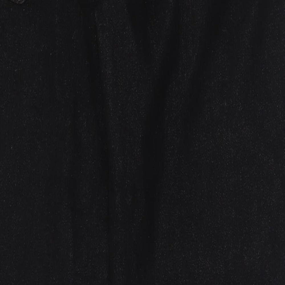 George Mens Black  Cotton Straight Jeans Size 38 L34 in Regular Button