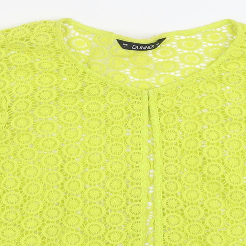 Dunnes Stores Womens Green Crew Neck Floral Cotton Cardigan Jumper Size L