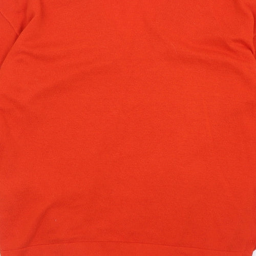 Marks and Spencer Womens Orange V-Neck  Viscose Pullover Jumper Size 12