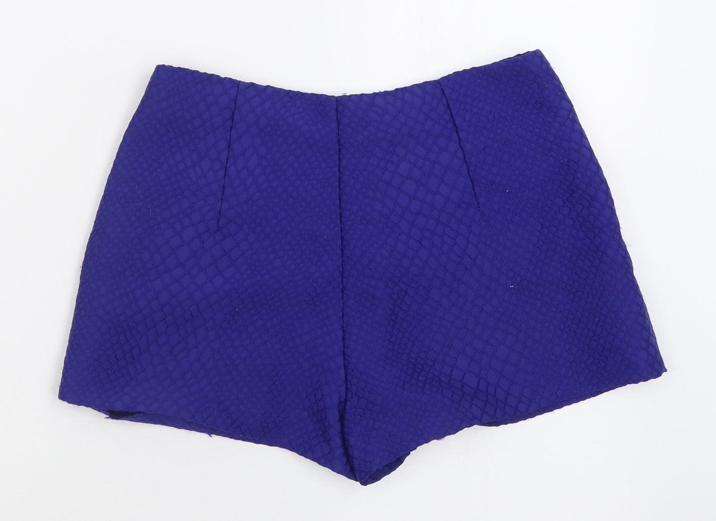 Miss Selfridge Womens Blue  Polyester Boyfriend Shorts Size 8  Regular Zip