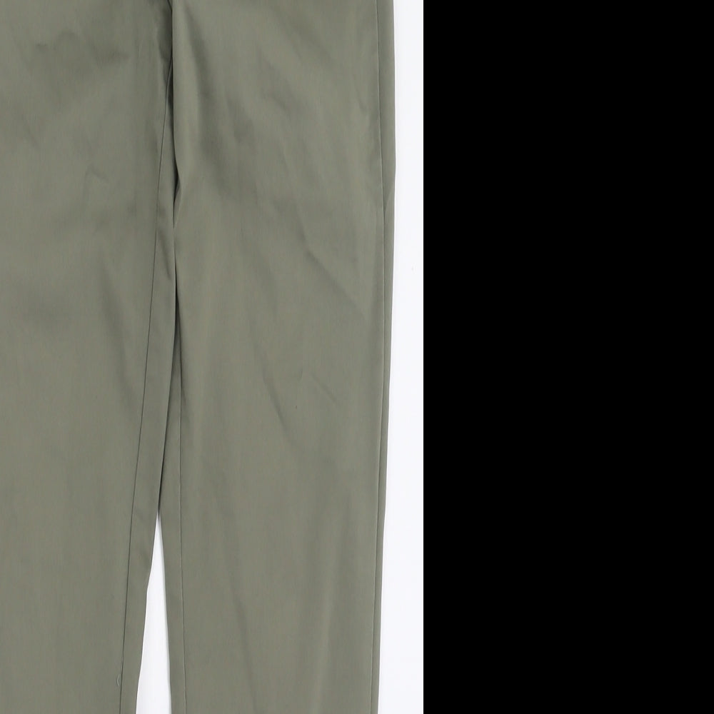 H&M Womens Green  Polyester Trousers  Size 6 L26 in Regular Zip
