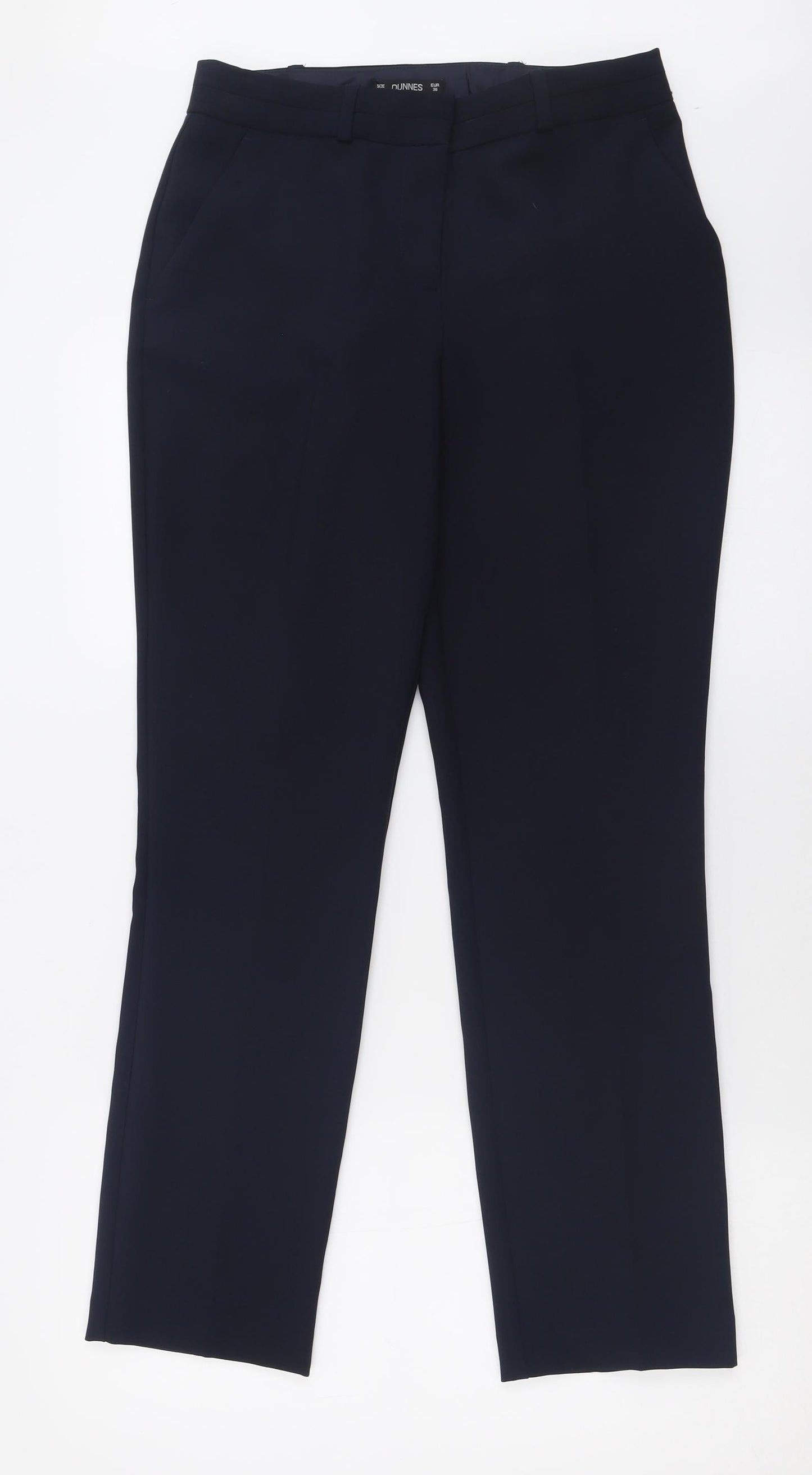 Dunnes Stores Womens Blue  Polyester Trousers  Size S L29 in Regular Hook & Eye