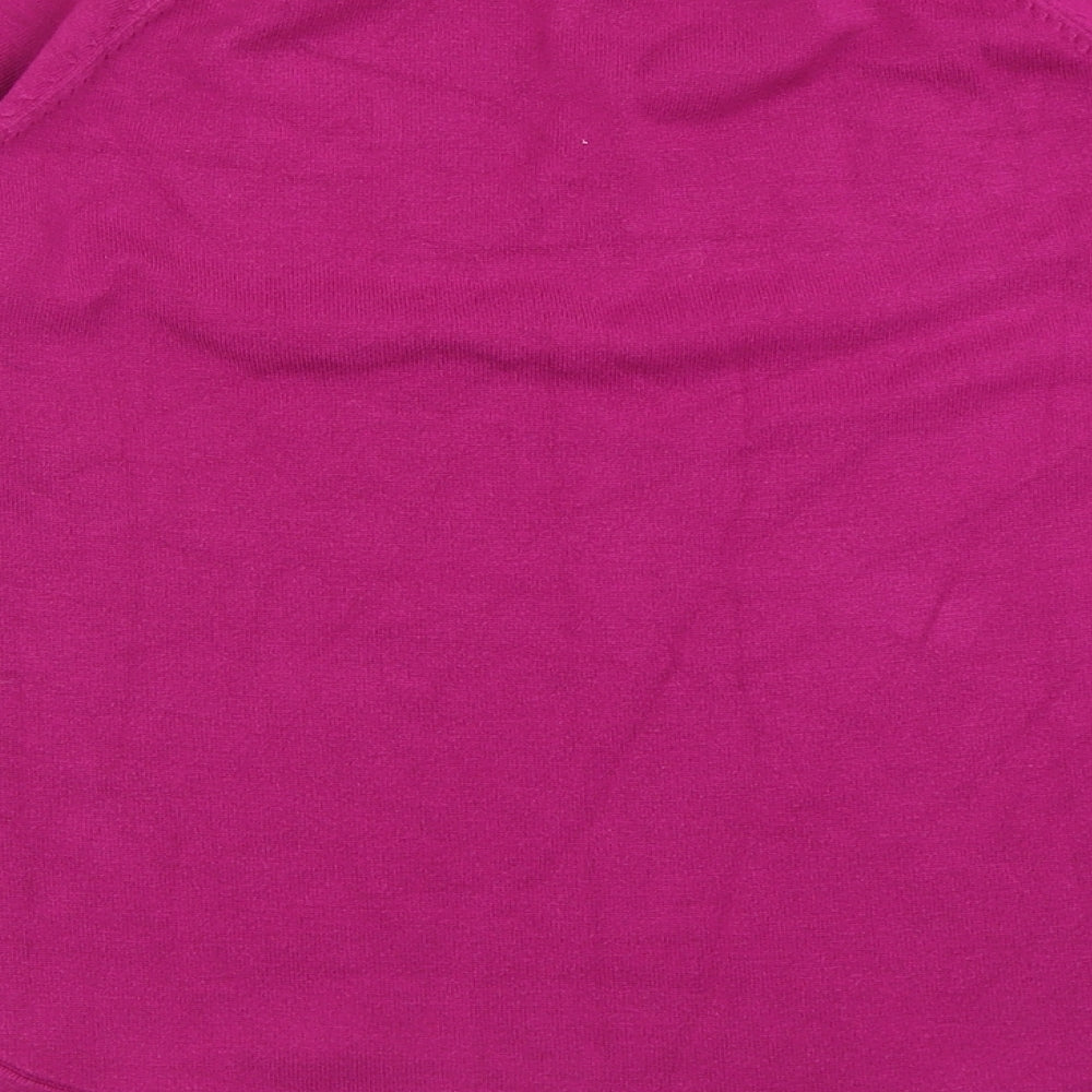 Gallery Womens Purple Crew Neck  Viscose Pullover Jumper Size L