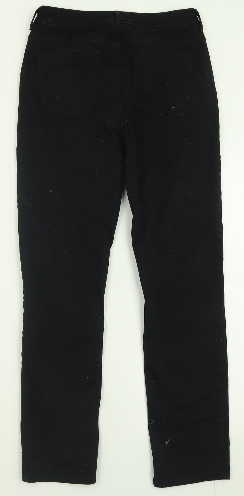 Dunnes Stores Womens Black  Cotton Straight Jeans Size 10 L27 in Regular Button