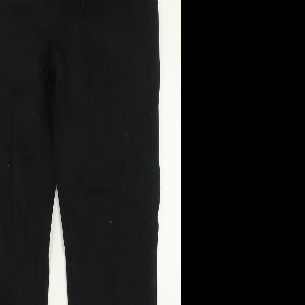 Dunnes Stores Womens Black  Cotton Straight Jeans Size 10 L27 in Regular Button