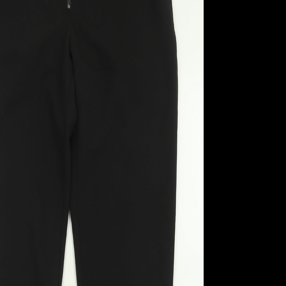 Topshop Womens Black  Polyester Trousers  Size 12 L26 in Regular Zip