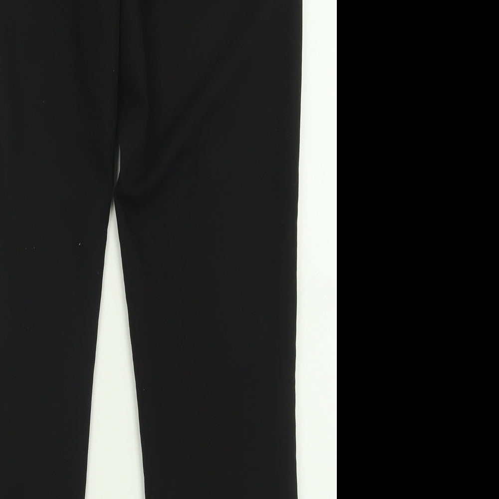 Topshop Womens Black  Polyester Trousers  Size 12 L26 in Regular Zip