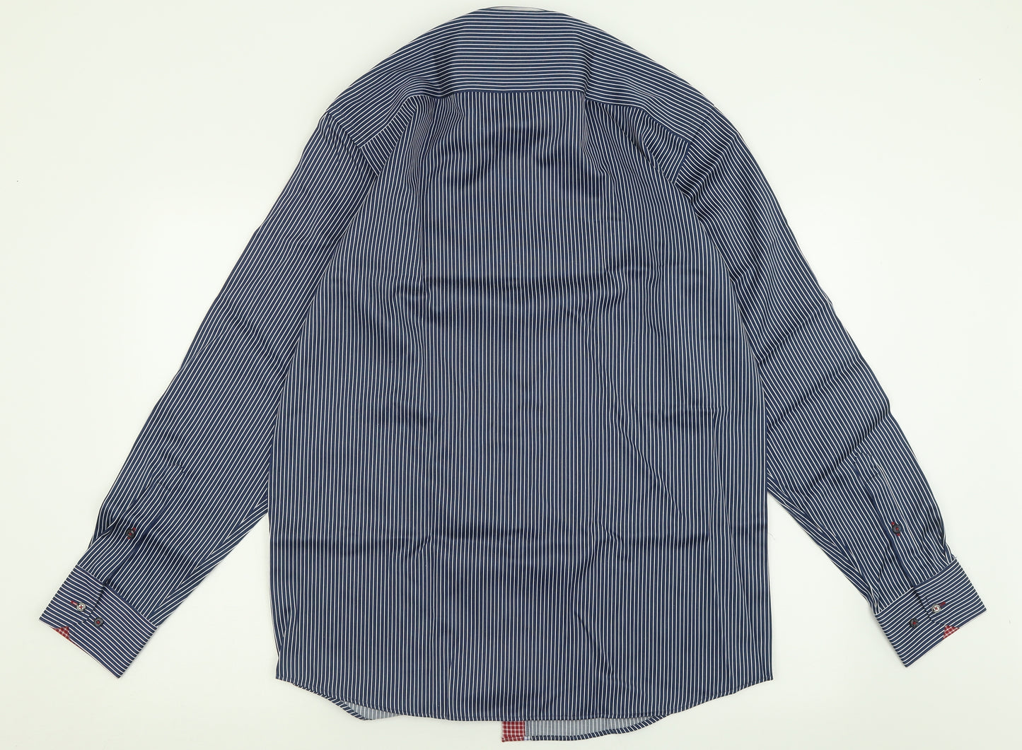 Yachting & Co Mens Blue Striped Cotton  Button-Up Size M Collared Button