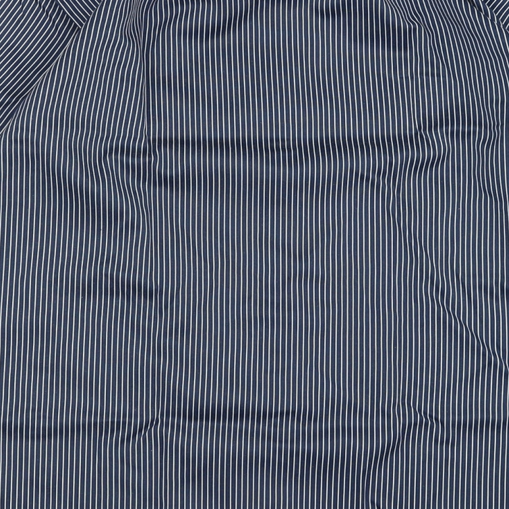 Yachting & Co Mens Blue Striped Cotton  Button-Up Size M Collared Button
