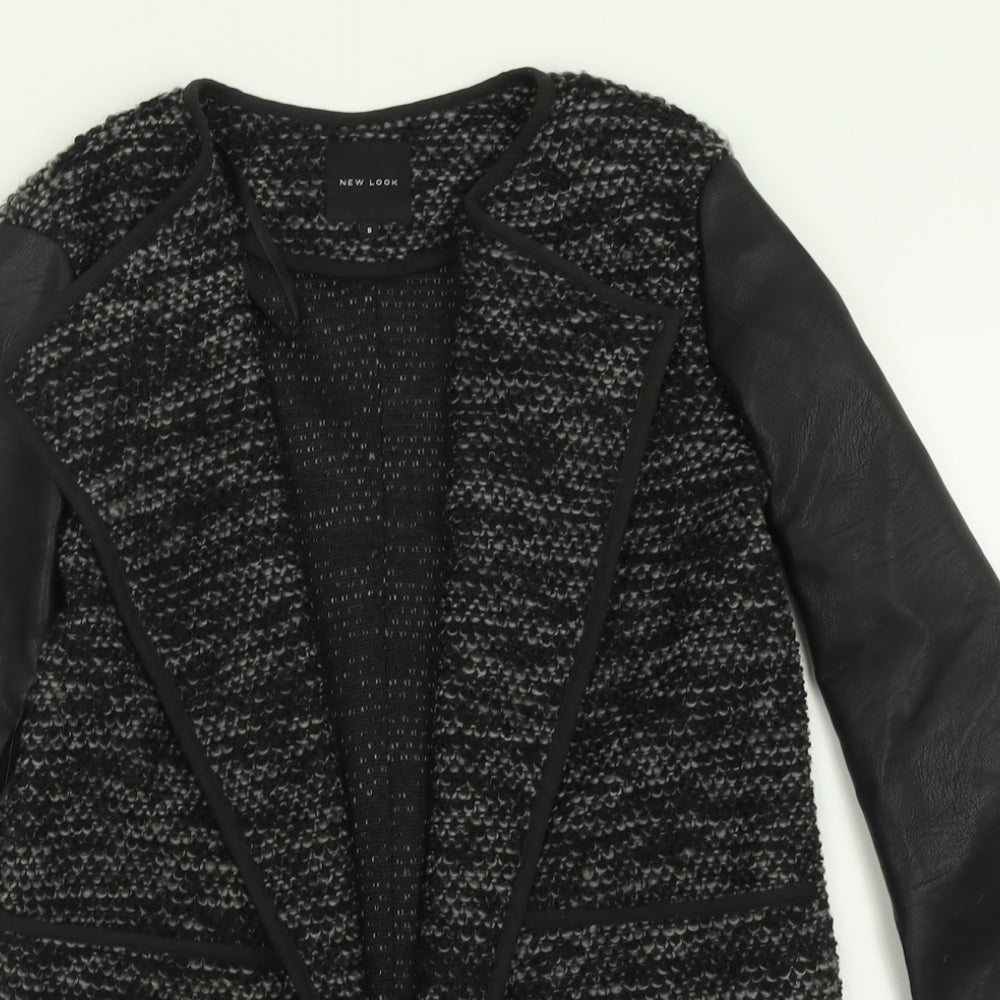 New Look Womens Black V-Neck  Polyester Cardigan Jumper Size 8