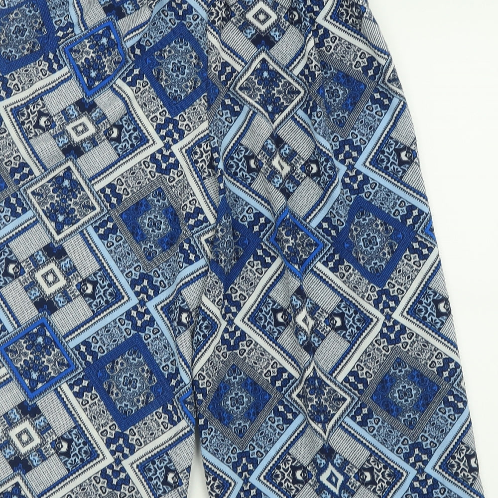 Atmosphere Womens Blue Geometric Polyester Bermuda Shorts Size 8 L16 in Regular Pull On