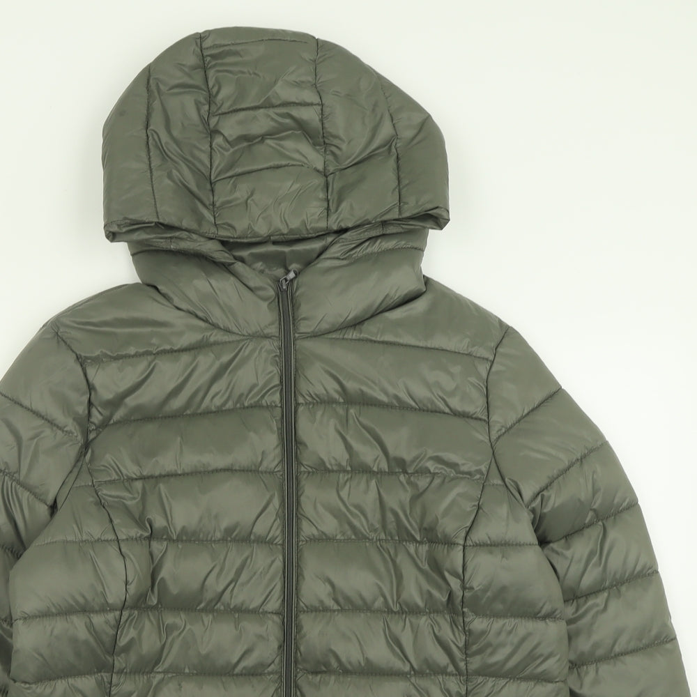 Dunnes Stores Womens Green   Puffer Jacket Jacket Size M  Zip