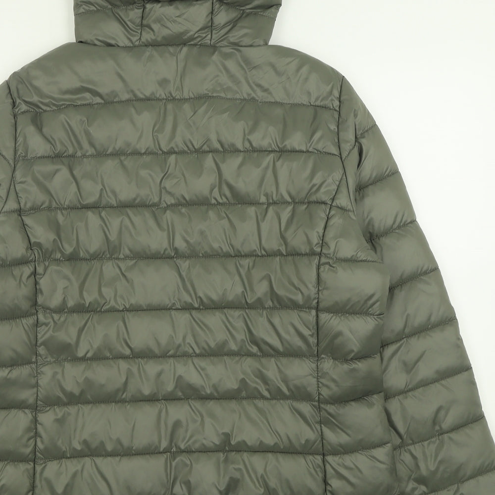 Dunnes Stores Womens Green   Puffer Jacket Jacket Size M  Zip