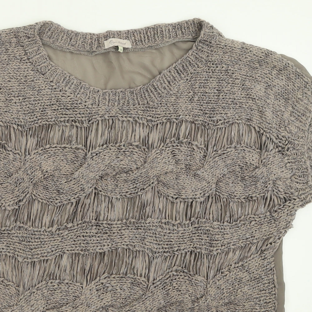 River Island Womens Brown Crew Neck  Viscose Pullover Jumper Size 14