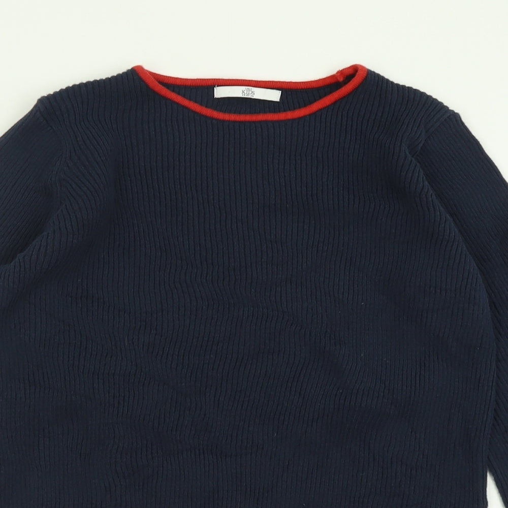 Marks and Spencer Girls Black Crew Neck  Cotton Pullover Jumper Size 14-15 Years  Pullover