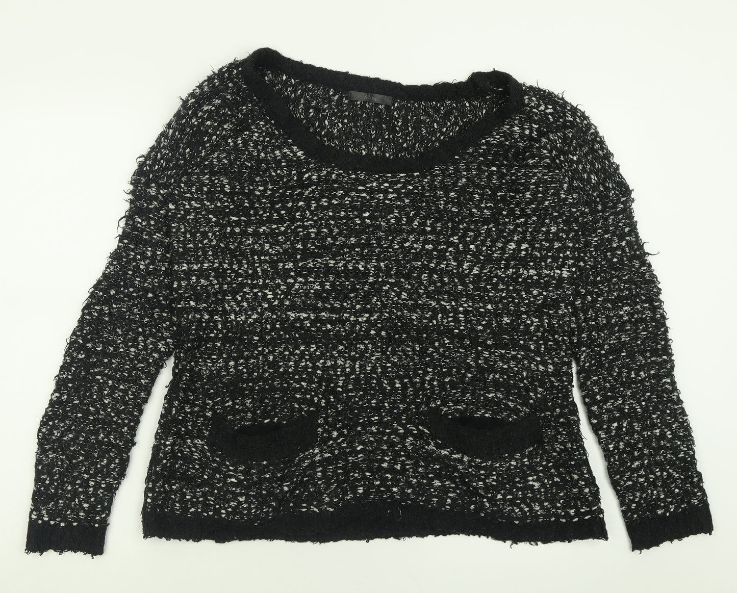 Preworn Womens Black Crew Neck  Acrylic Pullover Jumper Size M
