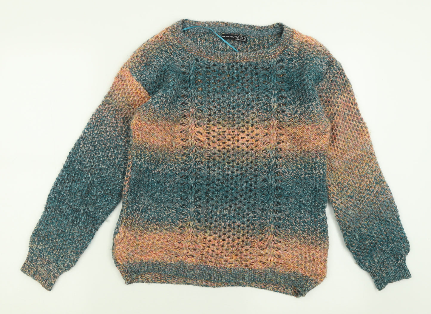 Atmosphere Womens Blue Crew Neck  Acrylic Pullover Jumper Size 10