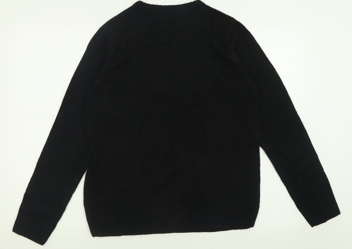 ESMARA Womens Black Crew Neck  Acrylic Pullover Jumper Size 14   - Snowman