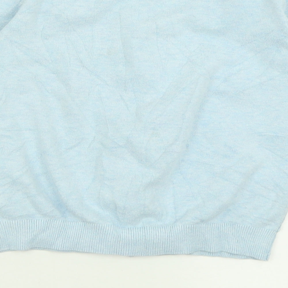NEXT Girls Blue Crew Neck  Cotton Cardigan Jumper Size 8 Years  Button