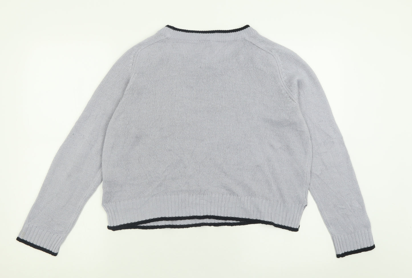 H&M Womens Grey Crew Neck  Acrylic Pullover Jumper Size S