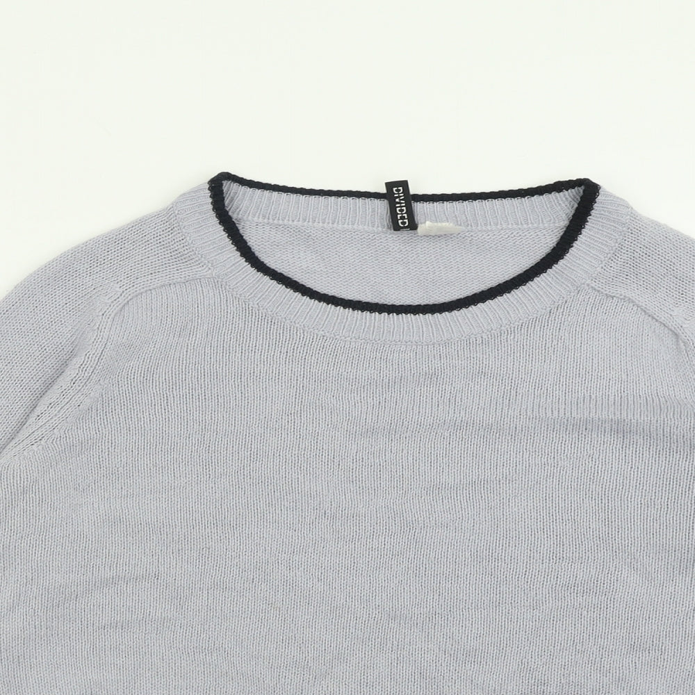 H&M Womens Grey Crew Neck  Acrylic Pullover Jumper Size S