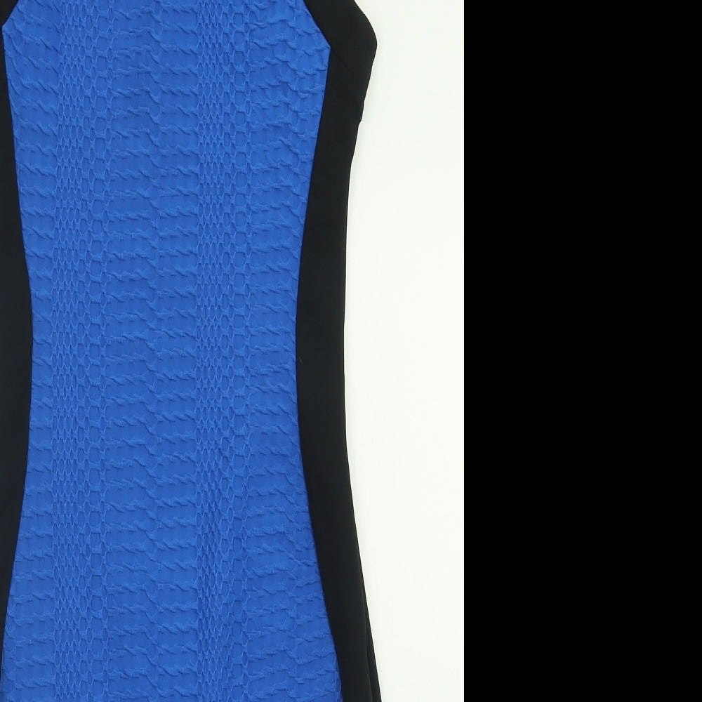 Internacionale Womens Blue  Polyester Bodycon  Size 10  Crew Neck Pullover