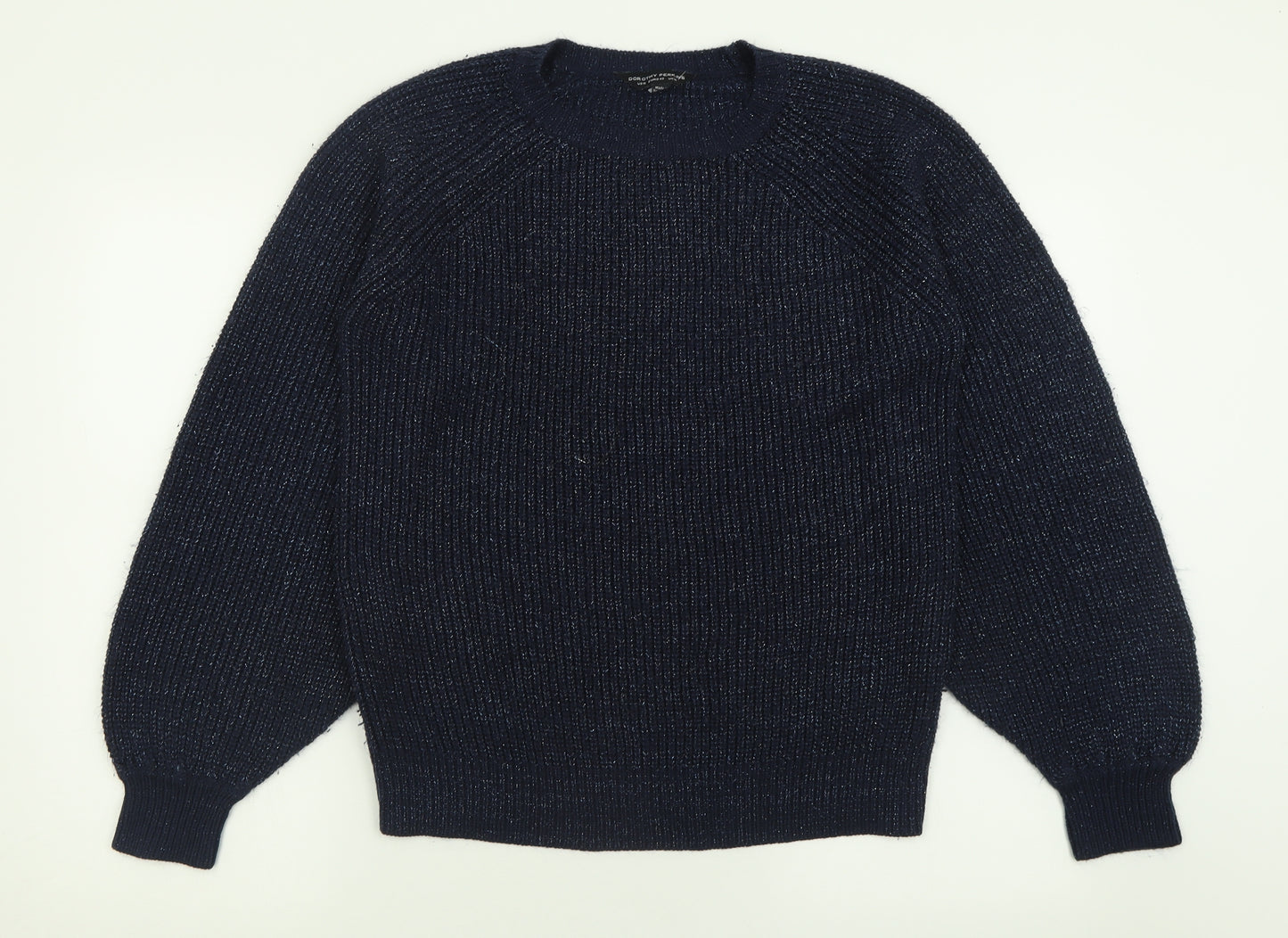 Dorothy Perkins Womens Blue Crew Neck  Acrylic Pullover Jumper Size 14