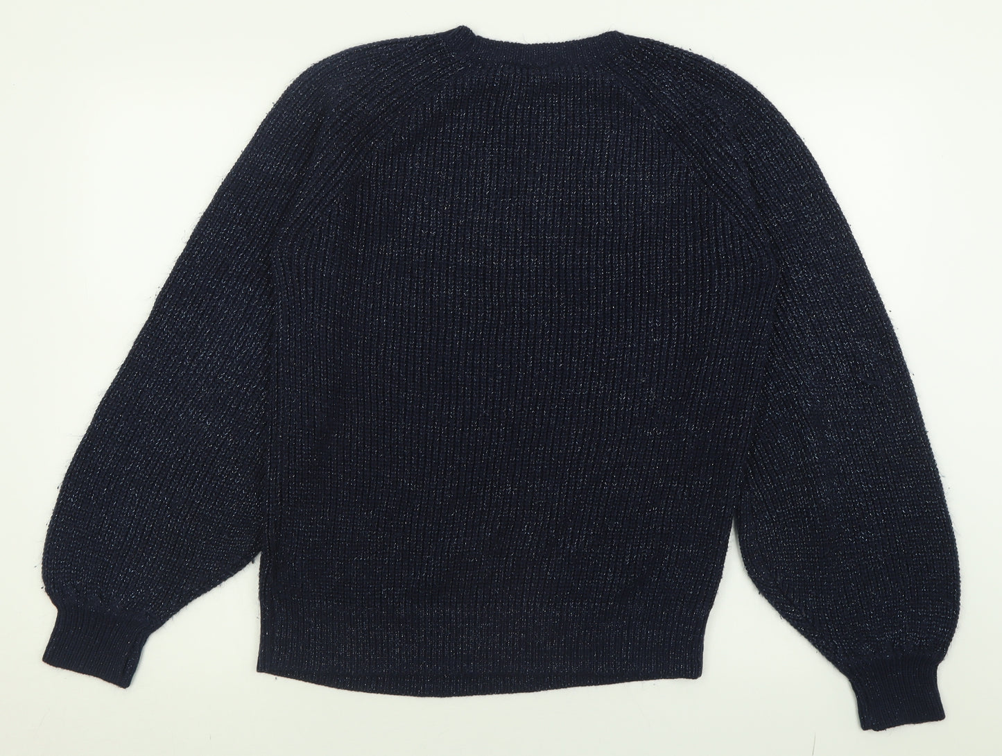 Dorothy Perkins Womens Blue Crew Neck  Acrylic Pullover Jumper Size 14