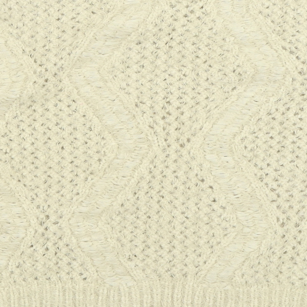 Marks and Spencer Womens Ivory Crew Neck  Polyamide Pullover Jumper Size 12